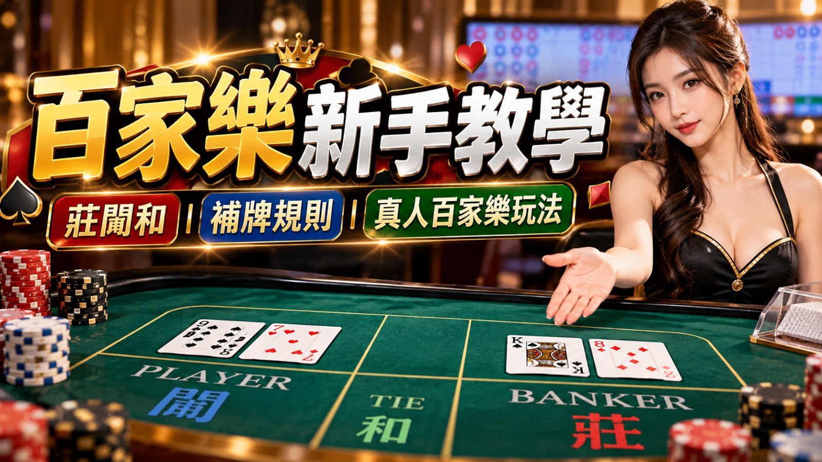 百家樂新手教學:莊閒和、補牌規則與真人百家樂玩法